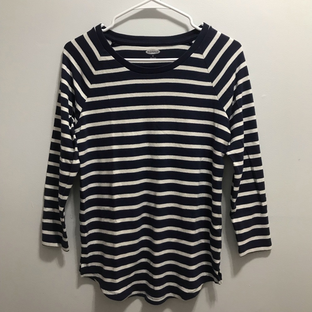 Old Navy womens 3/4 sleeve tops blue and white striped Size XS